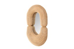 Casa Padrino Espejo de Pared de Lujo Natural 75 x 17 x H. 120 cm - Espejo de Pared con Marco Profundo de Ratán Tejido - Accesorios de Decoración de Lujo