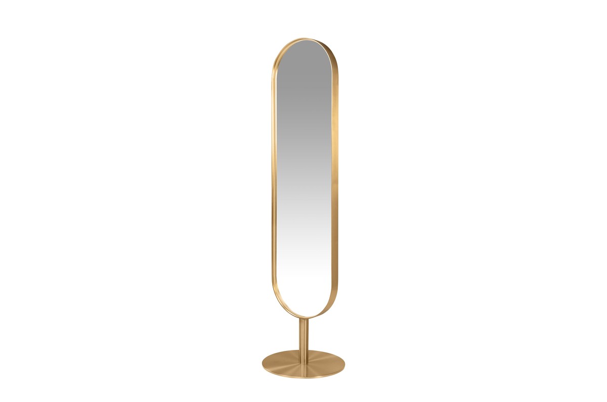 Casa Padrino Specchio da Terra di Lusso Argento Ø 45 x H. 175 cm - Specchio da Terra a Figura Intera in Acciaio Inossidabile e Vetro - Accessori Decorativi di Lusso Casa Padrino Specchio da Terra di Lusso Argento Ø 45 x H. 175 cm - Specchio da Terra a Figura Intera in Acciaio Inossidabile e Vetro - Accessori Decorativi di Lusso