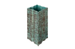 Casa Padrino Jarrón de Lujo Azul 21 x 21 x H. 53 cm - Jarrón Alto y Esbelto de Loza con Acabado Rustic Blue - Accesorios de Decoración de Lujo Casa Padrino Jarrón de Lujo Azul 21 x 21 x H. 53 cm - Jarrón Alto y Esbelto de Loza con Acabado Rustic Blue - Accesorios de Decoración de Lujo