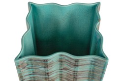 Casa Padrino Jarrón de Lujo Azul 21 x 21 x H. 53 cm - Jarrón Alto y Esbelto de Loza con Acabado Rustic Blue - Accesorios de Decoración de Lujo Casa Padrino Jarrón de Lujo Azul 21 x 21 x H. 53 cm - Jarrón Alto y Esbelto de Loza con Acabado Rustic Blue - Accesorios de Decoración de Lujo