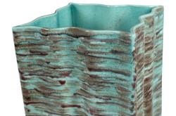 Casa Padrino Jarrón de Lujo Azul 21 x 21 x H. 53 cm - Jarrón Alto y Esbelto de Loza con Acabado Rustic Blue - Accesorios de Decoración de Lujo Casa Padrino Jarrón de Lujo Azul 21 x 21 x H. 53 cm - Jarrón Alto y Esbelto de Loza con Acabado Rustic Blue - Accesorios de Decoración de Lujo