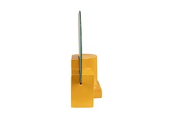 Casa Padrino Espejo de Pared de Lujo Amarillo 35,5 x 12,5 x H. 38,5 cm - Pequeño Espejo de Mesa y de Pared con Marco de Loza con Acabado Poppy Yellow - Accesorios de Decoración de Lujo