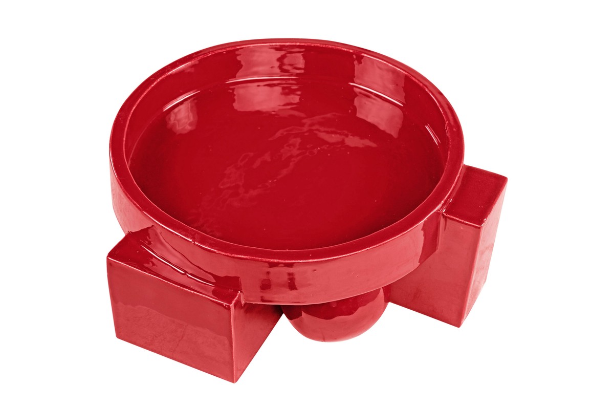 Casa Padrino Cuenco de Lujo Rojo Vino 31,5 x 33,5 x H. 13,5 cm - Cuenco Decorativo de Loza con Acabado Burgundy - Accesorios de Decoración de Lujo Casa Padrino Cuenco de Lujo Rojo Vino 31,5 x 33,5 x H. 13,5 cm - Cuenco Decorativo de Loza con Acabado Burgundy - Accesorios de Decoración de Lujo