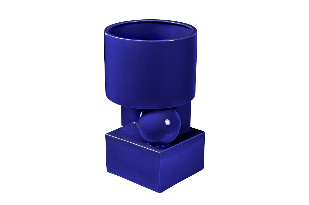 Casa Padrino Macetero de Lujo Azul 28 x 25 x H. 43,5 cm - Alto Macetero de Loza con Acabado Cobalt Blue - Accesorios de Decoración de Lujo Casa Padrino Macetero de Lujo Azul 28 x 25 x H. 43,5 cm - Alto Macetero de Loza con Acabado Cobalt Blue - Accesorios de Decoración de Lujo