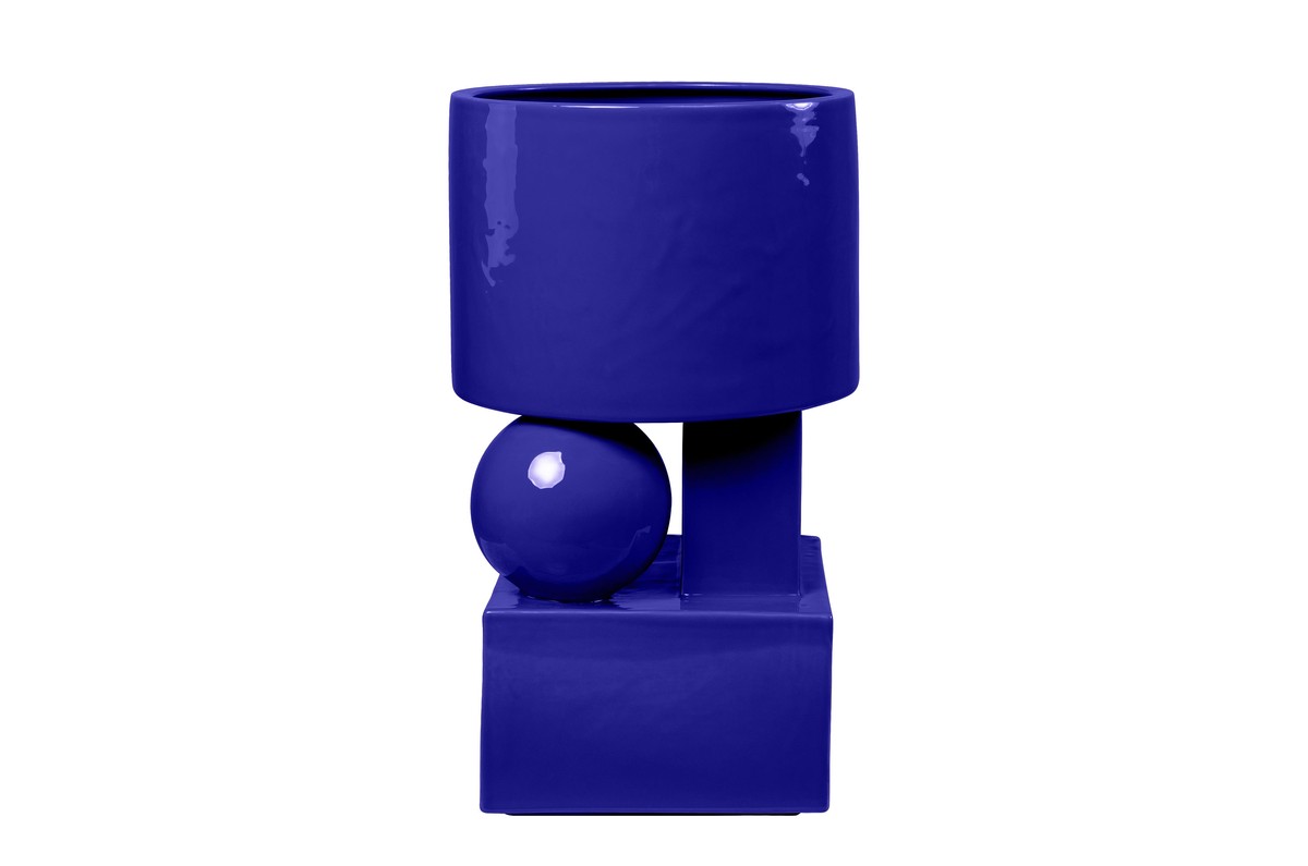 Casa Padrino Macetero de Lujo Azul 28 x 25 x H. 43,5 cm - Alto Macetero de Loza con Acabado Cobalt Blue - Accesorios de Decoración de Lujo Casa Padrino Macetero de Lujo Azul 28 x 25 x H. 43,5 cm - Alto Macetero de Loza con Acabado Cobalt Blue - Accesorios de Decoración de Lujo