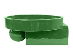 Casa Padrino Cuenco de Lujo Verde 31,5 x 33,5 x H. 13,5 cm - Cuenco Decorativo de Loza con Acabado Basil Green - Accesorios de Decoración de Lujo Casa Padrino Cuenco de Lujo Verde 31,5 x 33,5 x H. 13,5 cm - Cuenco Decorativo de Loza con Acabado Basil Green - Accesorios de Decoración de Lujo