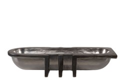 Casa Padrino Cuenco de Lujo Gris 51 x 19,5 x H. 11 cm - Cuenco Decorativo Alargado de Loza con Acabado Gunmetal - Accesorios de Decoración de Lujo Casa Padrino Cuenco de Lujo Gris 51 x 19,5 x H. 11 cm - Cuenco Decorativo Alargado de Loza con Acabado Gunmetal - Accesorios de Decoración de Lujo