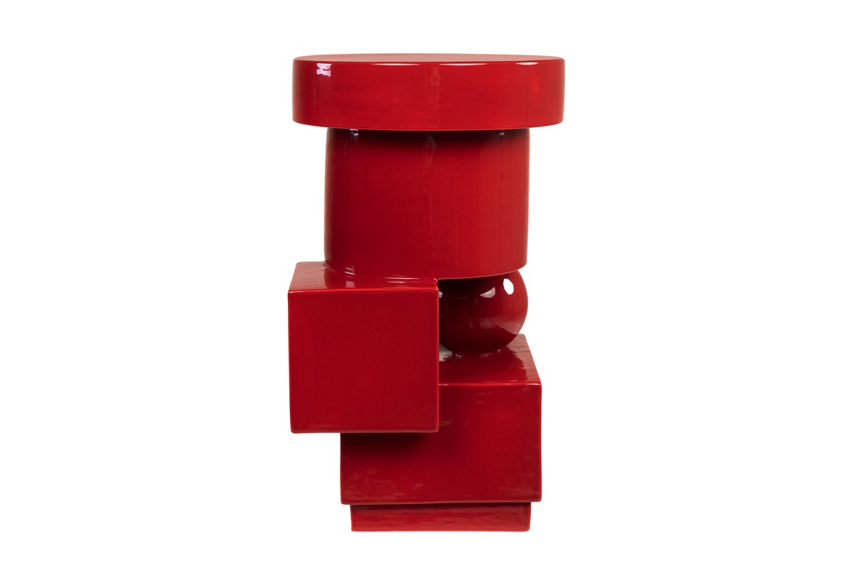 Casa Padrino Macetero de Lujo Rojo Vino 30,5 x 30 x H. 50 cm - Macetero y Mesa Auxiliar de Loza con Acabado Burgundy - Accesorios de Decoración de Lujo Casa Padrino Macetero de Lujo Rojo Vino 30,5 x 30 x H. 50 cm - Macetero y Mesa Auxiliar de Loza con Acabado Burgundy - Accesorios de Decoración de Lujo