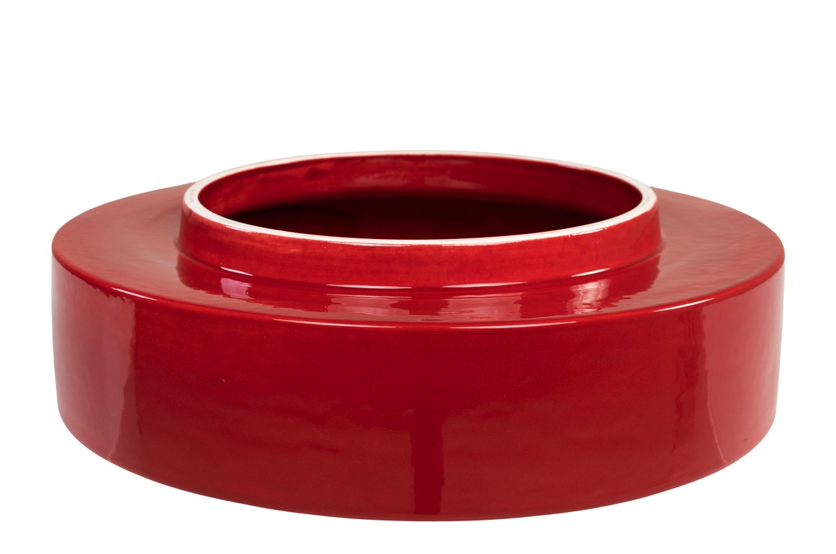 Casa Padrino Macetero de Lujo Rojo Vino 30,5 x 30 x H. 50 cm - Macetero y Mesa Auxiliar de Loza con Acabado Burgundy - Accesorios de Decoración de Lujo Casa Padrino Macetero de Lujo Rojo Vino 30,5 x 30 x H. 50 cm - Macetero y Mesa Auxiliar de Loza con Acabado Burgundy - Accesorios de Decoración de Lujo