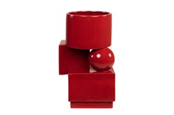Casa Padrino Macetero de Lujo Rojo Vino 30,5 x 30 x H. 50 cm - Macetero y Mesa Auxiliar de Loza con Acabado Burgundy - Accesorios de Decoración de Lujo Casa Padrino Macetero de Lujo Rojo Vino 30,5 x 30 x H. 50 cm - Macetero y Mesa Auxiliar de Loza con Acabado Burgundy - Accesorios de Decoración de Lujo