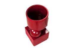 Casa Padrino Macetero de Lujo Rojo Vino 30,5 x 30 x H. 50 cm - Macetero y Mesa Auxiliar de Loza con Acabado Burgundy - Accesorios de Decoración de Lujo Casa Padrino Macetero de Lujo Rojo Vino 30,5 x 30 x H. 50 cm - Macetero y Mesa Auxiliar de Loza con Acabado Burgundy - Accesorios de Decoración de Lujo