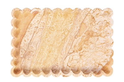 Casa Padrino Luxus Tablett Mehrfarbig 30 x 20 x H. 4 cm - Rechteckiges Tablett Petal aus hochwertigem Sandstein - Luxus Deko Accessoires