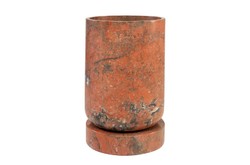 Casa Padrino Macetero de Lujo Ø 46 x H. 70 cm - Gran Macetero Redondo y Jarrón de Suelo Caliza de Mármol Java Rosso de Alta Calidad - Accesorios Decorativos de Lujo Casa Padrino Macetero de Lujo Ø 46 x H. 70 cm - Gran Macetero Redondo y Jarrón de Suelo Caliza de Mármol Java Rosso de Alta Calidad - Accesorios Decorativos de Lujo