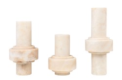 Casa Padrino Jarrones de Lujo Set de 3 Ø 13 x H. 20 / 25 / 31 cm - Tres Jarrones de Ónix Mate de Alta Calidad - Accesorios Decorativos de Lujo