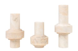 Casa Padrino Jarrones de Lujo Set de 3 Ø 13 x H. 20 / 25 / 31 cm - Tres Jarrones de Ónix Mate de Alta Calidad - Accesorios Decorativos de Lujo