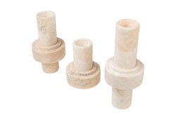 Casa Padrino Jarrones de Lujo Set de 3 Ø 13 x H. 20 / 25 / 31 cm - Tres Jarrones de Ónix Mate de Alta Calidad - Accesorios Decorativos de Lujo