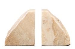 Casa Padrino Sujetalibros de Lujo Set de 2 27 x 12 x H. 17 cm - Sujetalibros de Ónix Pulido de Alta Calidad - Accesorios Decorativos de Lujo