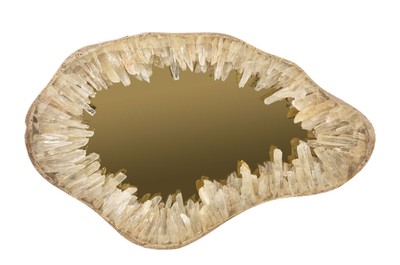 Casa Padrino Specchio da Parete di Lusso Oro 50 x 5 x H. 80 cm - Specchio da Parete con Cornice in Quarzo Naturale e Vetro Specchiato Dorato - Accessori Decorativi di Lusso Casa Padrino Specchio da Parete di Lusso Oro 50 x 5 x H. 80 cm - Specchio da Parete con Cornice in Quarzo Naturale e Vetro Specchiato Dorato - Accessori Decorativi di Lusso