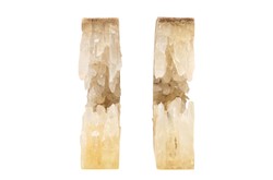 Casa Padrino Sujetalibros de Lujo Set de 2 30 x 5 x H. 20 cm - Sujetalibros In de Auténtico Cuarzo Natural y Resina - Accesorios Decorativos de Lujo Casa Padrino Sujetalibros de Lujo Set de 2 30 x 5 x H. 20 cm - Sujetalibros In de Auténtico Cuarzo Natural y Resina - Accesorios Decorativos de Lujo