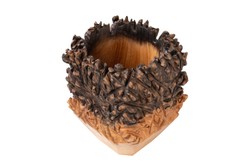 Casa Padrino Jarrón de Lujo Natural 30 x 30 x H. 40 cm - Jarrón Macizo Sui de Madera de Teca de Alta Calidad - Accesorios Decorativos de Lujo Casa Padrino Jarrón de Lujo Natural 30 x 30 x H. 40 cm - Jarrón Macizo Sui de Madera de Teca de Alta Calidad - Accesorios Decorativos de Lujo