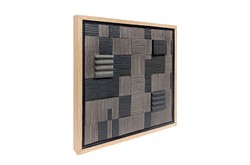 Casa Padrino Decoración de Pared de Lujo Marrón / Negro 40 x 4 x H. 40 cm - Relieve de Pared Lena Trenzado a Mano de Jacinto de Agua con Marco Chapado en Roble - Accesorios Decorativos de Lujo