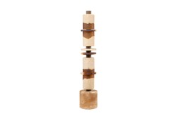 Casa Padrino Objeto Decorativo de Lujo Blanco Crema / Marrón Ø 11 x H. 62,7 cm - Alta Escultura Strata de Resina y Arena - Accesorios Decorativos de Lujo Casa Padrino Objeto Decorativo de Lujo Blanco Crema / Marrón Ø 11 x H. 62,7 cm - Alta Escultura Strata de Resina y Arena - Accesorios Decorativos de Lujo