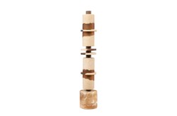 Casa Padrino Objeto Decorativo de Lujo Blanco Crema / Marrón Ø 11 x H. 62,7 cm - Alta Escultura Strata de Resina y Arena - Accesorios Decorativos de Lujo Casa Padrino Objeto Decorativo de Lujo Blanco Crema / Marrón Ø 11 x H. 62,7 cm - Alta Escultura Strata de Resina y Arena - Accesorios Decorativos de Lujo