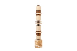 Casa Padrino Objeto Decorativo de Lujo Blanco Crema / Marrón Ø 11 x H. 62,7 cm - Alta Escultura Strata de Resina y Arena - Accesorios Decorativos de Lujo Casa Padrino Objeto Decorativo de Lujo Blanco Crema / Marrón Ø 11 x H. 62,7 cm - Alta Escultura Strata de Resina y Arena - Accesorios Decorativos de Lujo