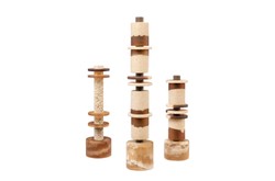 Casa Padrino Objeto Decorativo de Lujo Blanco Crema / Marrón Ø 11 x H. 62,7 cm - Alta Escultura Strata de Resina y Arena - Accesorios Decorativos de Lujo Casa Padrino Objeto Decorativo de Lujo Blanco Crema / Marrón Ø 11 x H. 62,7 cm - Alta Escultura Strata de Resina y Arena - Accesorios Decorativos de Lujo
