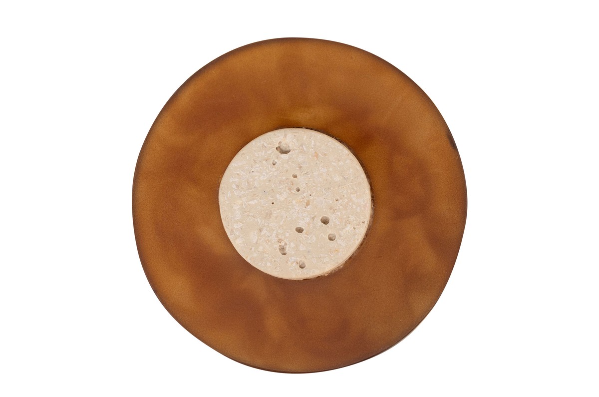 Casa Padrino Objeto Decorativo de Lujo Blanco Crema / Marrón Ø 12,1 x H. 42,5 cm - Escultura Strata de Resina y Arena - Accesorios Decorativos de Lujo Casa Padrino Objeto Decorativo de Lujo Blanco Crema / Marrón Ø 12,1 x H. 42,5 cm - Escultura Strata de Resina y Arena - Accesorios Decorativos de Lujo