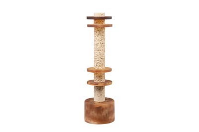 Casa Padrino Luxury Decorative Object Cream / Brown Ø 12.1 x H. 42.5 cm - Strata Sculpture made of Resin and Sand - Luxury Deco Accessories Casa Padrino Luxury Decorative Object Cream / Brown Ø 12.1 x H. 42.5 cm - Strata Sculpture made of Resin and Sand - Luxury Deco Accessories
