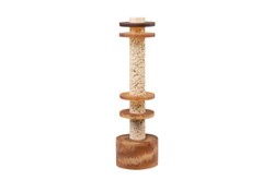 Casa Padrino Objeto Decorativo de Lujo Blanco Crema / Marrón Ø 12,1 x H. 42,5 cm - Escultura Strata de Resina y Arena - Accesorios Decorativos de Lujo Casa Padrino Objeto Decorativo de Lujo Blanco Crema / Marrón Ø 12,1 x H. 42,5 cm - Escultura Strata de Resina y Arena - Accesorios Decorativos de Lujo