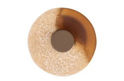 Casa Padrino Objeto Decorativo de Lujo Blanco Crema / Marrón Ø 12 x H. 38 cm - Pequeña Escultura Strata de Resina y Arena - Accesorios Decorativos de Lujo
