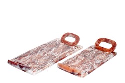 Casa Padrino Bandeja de Lujo Set de 2 Rojo Rubí / Blanco Crema - 2 Bandejas Decorativas de Resina con Aspecto Transparente - Accesorios Decorativos de Lujo Casa Padrino Bandeja de Lujo Set de 2 Rojo Rubí / Blanco Crema - 2 Bandejas Decorativas de Resina con Aspecto Transparente - Accesorios Decorativos de Lujo