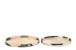 Casa Padrino Bandeja de Lujo Set de 2 Negro / Blanco Crema - 2 Bandejas Decorativas de Resina con Aspecto Transparente - Accesorios Decorativos de Lujo Casa Padrino Bandeja de Lujo Set de 2 Negro / Blanco Crema - 2 Bandejas Decorativas de Resina con Aspecto Transparente - Accesorios Decorativos de Lujo