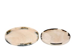 Casa Padrino Bandeja de Lujo Set de 2 Negro / Blanco Crema - 2 Bandejas Decorativas de Resina con Aspecto Transparente - Accesorios Decorativos de Lujo Casa Padrino Bandeja de Lujo Set de 2 Negro / Blanco Crema - 2 Bandejas Decorativas de Resina con Aspecto Transparente - Accesorios Decorativos de Lujo