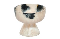 Casa Padrino Cuenco de Lujo Negro / Blanco Crema Ø 15 x H. 13 cm - Pequeño Cuenco Decorativo Redondo de Resina con Aspecto Transparente - Accesorios Decorativos de Lujo Casa Padrino Cuenco de Lujo Negro / Blanco Crema Ø 15 x H. 13 cm - Pequeño Cuenco Decorativo Redondo de Resina con Aspecto Transparente - Accesorios Decorativos de Lujo
