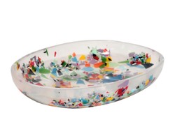 Casa Padrino Bandeja de Lujo Multicolor 41 x 30,5 x H. 8 cm - Bandeja Decorativa de Resina con Aspecto Confeti Transparente - Accesorios Decorativos de Lujo Casa Padrino Bandeja de Lujo Multicolor 41 x 30,5 x H. 8 cm - Bandeja Decorativa de Resina con Aspecto Confeti Transparente - Accesorios Decorativos de Lujo