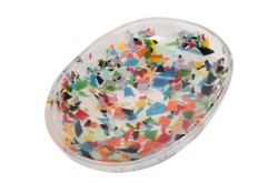 Casa Padrino Bandeja de Lujo Multicolor 41 x 30,5 x H. 8 cm - Bandeja Decorativa de Resina con Aspecto Confeti Transparente - Accesorios Decorativos de Lujo Casa Padrino Bandeja de Lujo Multicolor 41 x 30,5 x H. 8 cm - Bandeja Decorativa de Resina con Aspecto Confeti Transparente - Accesorios Decorativos de Lujo