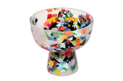 Casa Padrino Cuenco de Lujo Multicolor Ø 25 x H. 23 cm - Cuenco Decorativo Redondo Alto de Resina con Aspecto Confeti Transparente - Accesorios Decorativos de Lujo Casa Padrino Cuenco de Lujo Multicolor Ø 25 x H. 23 cm - Cuenco Decorativo Redondo Alto de Resina con Aspecto Confeti Transparente - Accesorios Decorativos de Lujo