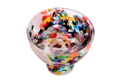 Casa Padrino Cuenco de Lujo Multicolor Ø 25 x H. 23 cm - Cuenco Decorativo Redondo Alto de Resina con Aspecto Confeti Transparente - Accesorios Decorativos de Lujo Casa Padrino Cuenco de Lujo Multicolor Ø 25 x H. 23 cm - Cuenco Decorativo Redondo Alto de Resina con Aspecto Confeti Transparente - Accesorios Decorativos de Lujo