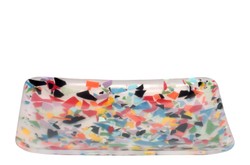 Casa Padrino Bandeja de Lujo Multicolor 42 x 28 x H. 4 cm - Gran Bandeja Decorativa Plana de Resina con Aspecto Confeti Transparente - Accesorios Decorativos de Lujo Casa Padrino Bandeja de Lujo Multicolor 42 x 28 x H. 4 cm - Gran Bandeja Decorativa Plana de Resina con Aspecto Confeti Transparente - Accesorios Decorativos de Lujo
