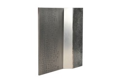 Casa Padrino Decoración de Pared de Lujo Plata 103,5 x 12,5 x H. 101,5 cm - Relieve de Pared de Dos Piezas Edge de Acero con Acabado Níquel Antiguo Grabado - Accesorios Decorativos de Lujo