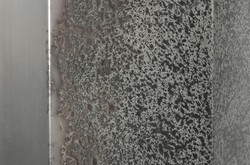 Casa Padrino Decoración de Pared de Lujo Plata 103,5 x 12,5 x H. 101,5 cm - Relieve de Pared de Dos Piezas Edge de Acero con Acabado Níquel Antiguo Grabado - Accesorios Decorativos de Lujo