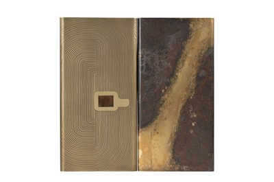 Casa Padrino Luxury Wall Decoration 102 x 5 x H. 101.5 cm - Two Piece Wall Relief Fragment made of Steel with Brass in Etched Antique Brass Finish - Luxury Deco Accessories