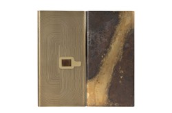 Casa Padrino Decoración de Pared de Lujo 102 x 5 x H. 101,5 cm - Relieve de Pared de Dos Piezas Fragment de Acero con Latón Acabado Latón Antiguo Grabado - Accesorios Decorativos de Lujo Casa Padrino Decoración de Pared de Lujo 102 x 5 x H. 101,5 cm - Relieve de Pared de Dos Piezas Fragment de Acero con Latón Acabado Latón Antiguo Grabado - Accesorios Decorativos de Lujo