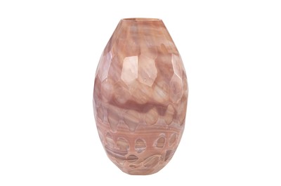 Casa Padrino Vase de Luxe Ø 24 x H. 38,5 cm - Élégant Vase Décoratif en Verre Coloré Massif aux Tons Lavande Marbrés - Accessoires Déco de Luxe