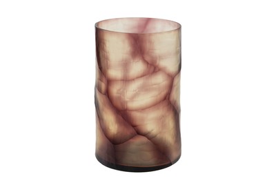 Casa Padrino Bougeoir de Luxe Violet Ø 17,5 x H. 27,5 cm - Grand Photophore en Verre Coloré Massif Violet et Transparent, Utilisable aussi comme Vase - Accessoires Déco de Luxe