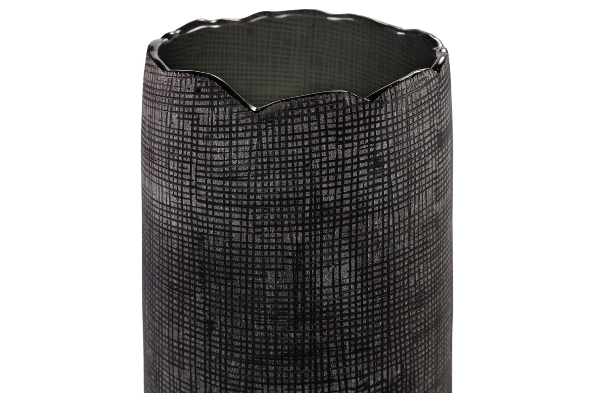 Casa Padrino Jarrón de Lujo Gris Ø 26,5 x H. 53 cm - Jarrón Decorativo Alto de Vidrio Macizo de Color Gris Oscuro - Accesorios de Decoración de Lujo Casa Padrino Jarrón de Lujo Gris Ø 26,5 x H. 53 cm - Jarrón Decorativo Alto de Vidrio Macizo de Color Gris Oscuro - Accesorios de Decoración de Lujo