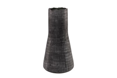 Casa Padrino Vase de Luxe Gris Ø 26,5 x H. 53 cm - Grand Vase Décoratif en Verre Coloré Massif Gris Foncé - Accessoires Déco de Luxe